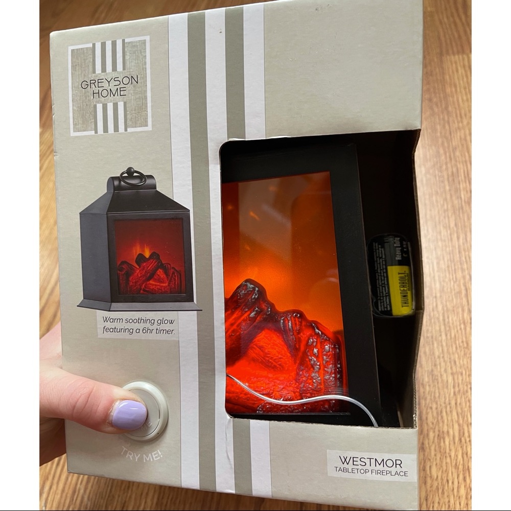 Tabletop LED Lantern Fireplace